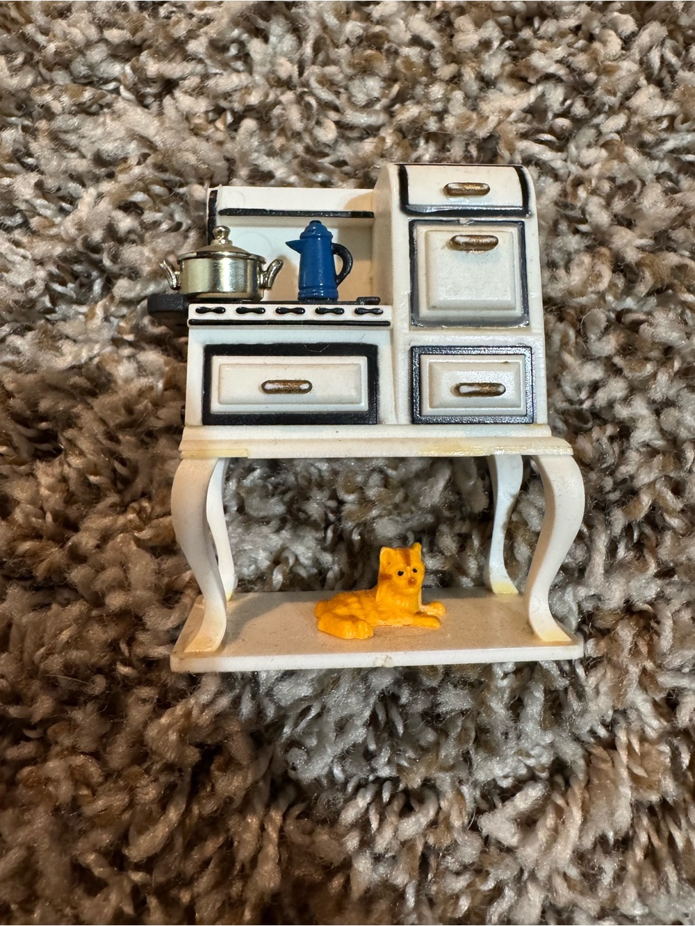 Vintage Dollhouse Miniature Stove Kitchen Set ACME 1997 Cat Accessories